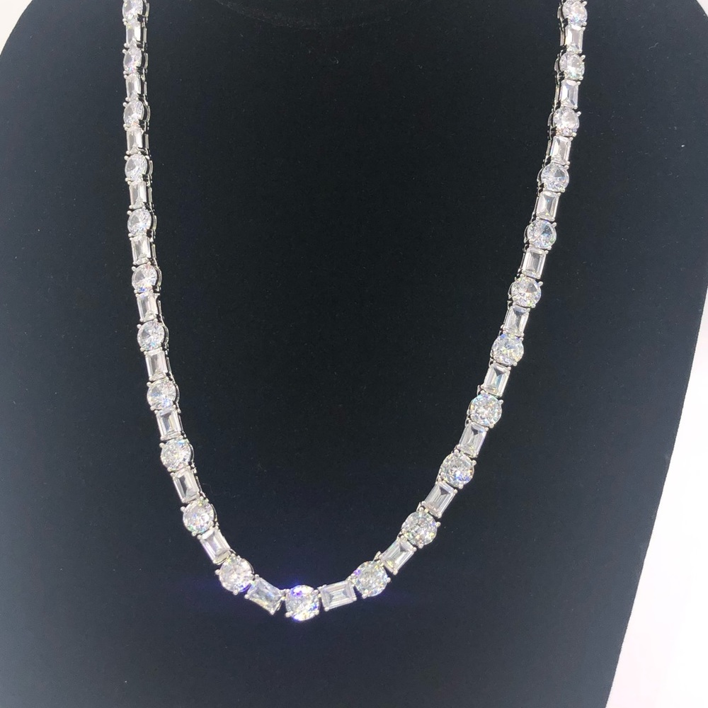 18k 63ct Multi-Stone Tennis Necklace - Picture 6 of 16
